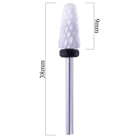 Punta fresa smontaggio aggressiva, forma piramide, in ceramica, unghie Allepaznokcie, PUNTE FRESA unghie.