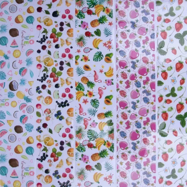 Scatola Set 10 Transfert Foil FRUIT, vari design, unghie Allepaznokcie, OUTLET unghie.