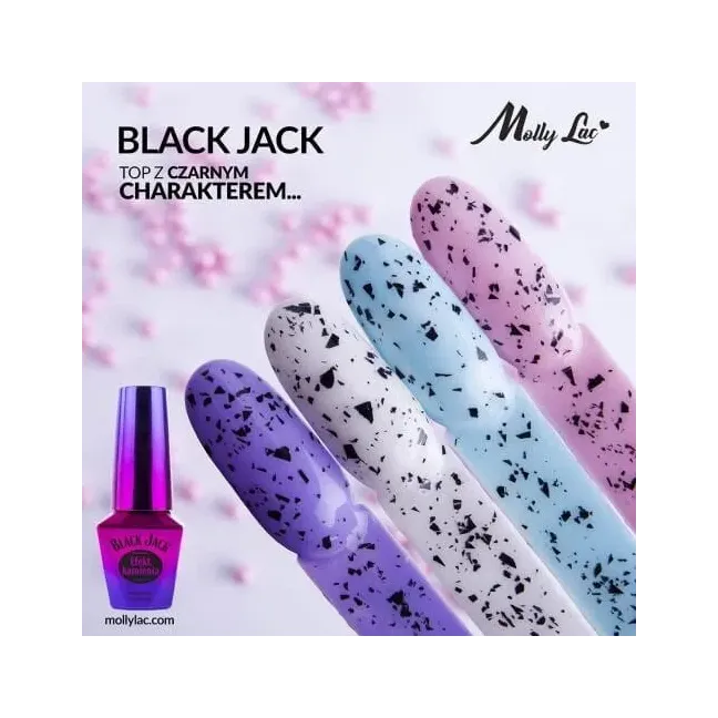 Finish senza dispersione BLACK JACK Mollylac Allepaznokcie 5 ml, unghie Allepaznokcie, BASI & TOP unghie.