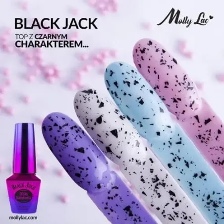 Finish senza dispersione BLACK JACK Mollylac Allepaznokcie 5 ml, unghie Allepaznokcie, BASI & TOP unghie.