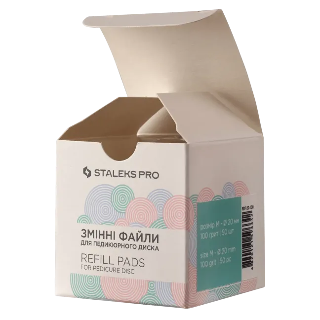 Ricambi refill lima monouso adesive PODODISC M, Staleks Pro, grit vari, 50 pz, unghie Staleks, MONOUSO unghie.