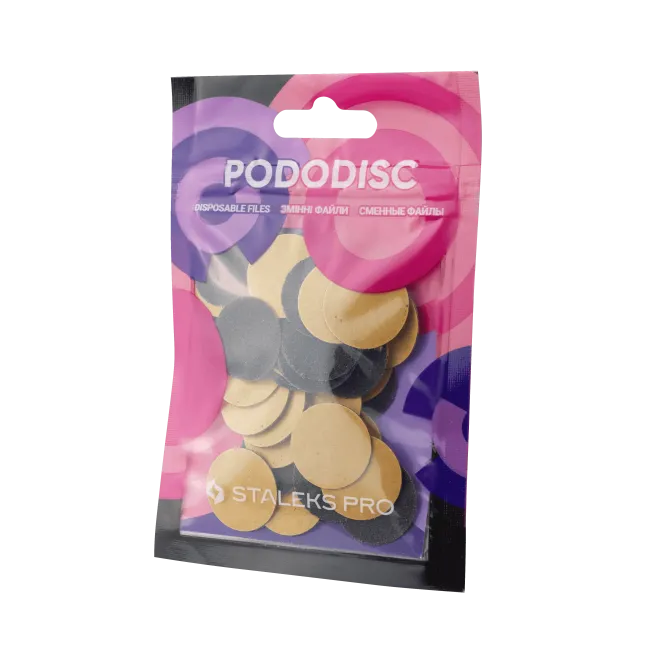 Ricambi refill lima monouso adesive PODODISC M, Staleks Pro, grit vari, 50 pz, unghie Staleks, MONOUSO unghie.