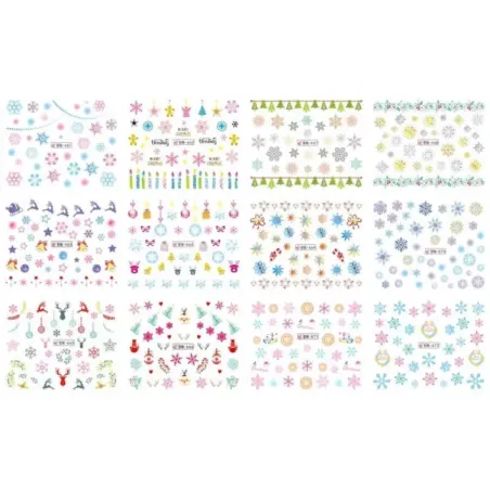 Foglio 12 Water decal tema NATALE 13, unghie Altro, OUTLET unghie.