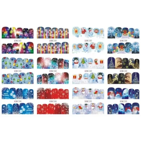 Foglio 12 Water decal tema NATALE 14, unghie Altro, OUTLET unghie.
