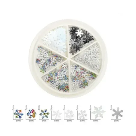 Decori natalizi FIOCCHI DI NEVE MULTICOLOR, 150 pz, unghie Altro, OUTLET unghie.