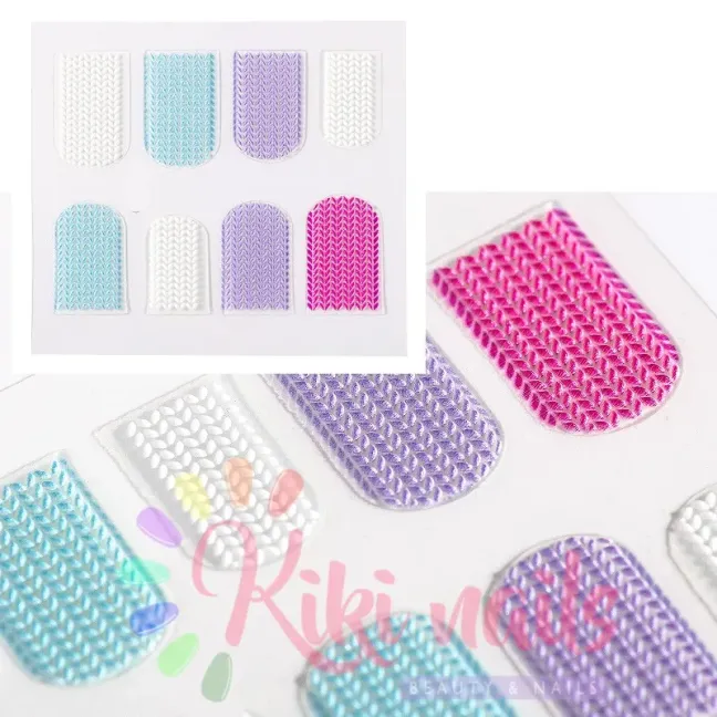 Stickers nail 5D  maglione semplice, decorazione in rilievo, unghie Allepaznokcie, OUTLET unghie.