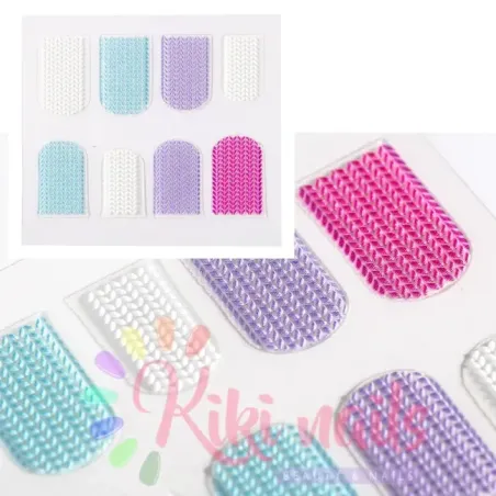 Stickers nail 5D  maglione semplice, decorazione in rilievo, unghie Allepaznokcie, OUTLET unghie.