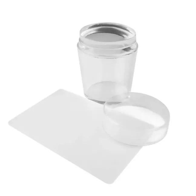 Kit per nail art stamping in silicone trasparente con tappo protettivo, unghie Allepaznokcie, UTENSILI unghie.