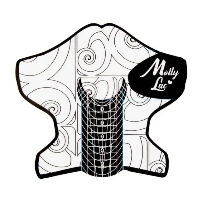 Cartine nailform in plastica trasparenti EMBLEM MOLLYLAC Allepaznokcie 100 pz, unghie Allepaznokcie, OUTLET unghie.