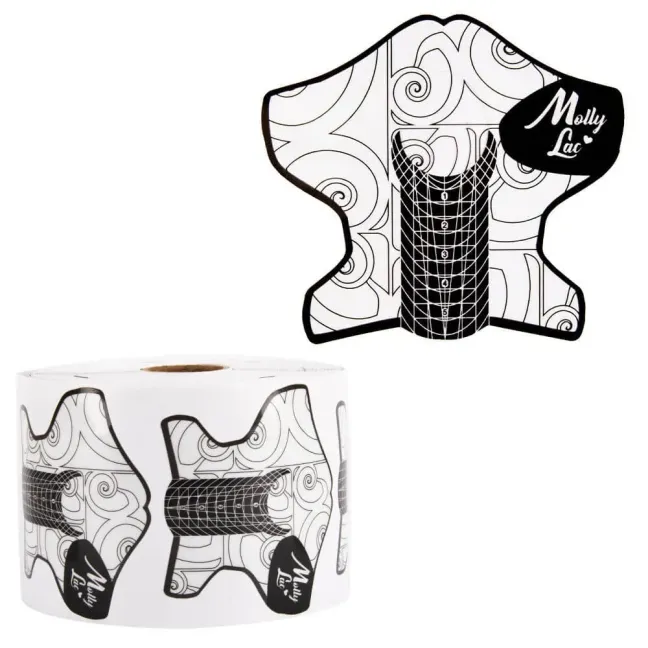 Cartine nailform in plastica trasparenti EMBLEM MOLLYLAC Allepaznokcie 100 pz, unghie Allepaznokcie, OUTLET unghie.
