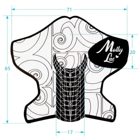 Cartine nailform in plastica trasparenti EMBLEM MOLLYLAC Allepaznokcie 100 pz, unghie Allepaznokcie, OUTLET unghie.