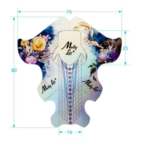 Cartine nail form 2in1 HOLO MOLLYLAC Allepaznokcie 100 pz, unghie Allepaznokcie, NAILFORM CARTINE - TIP unghie.