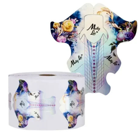 Cartine nail form 2in1 HOLO MOLLYLAC Allepaznokcie 100 pz, unghie Allepaznokcie, NAILFORM CARTINE - TIP unghie.