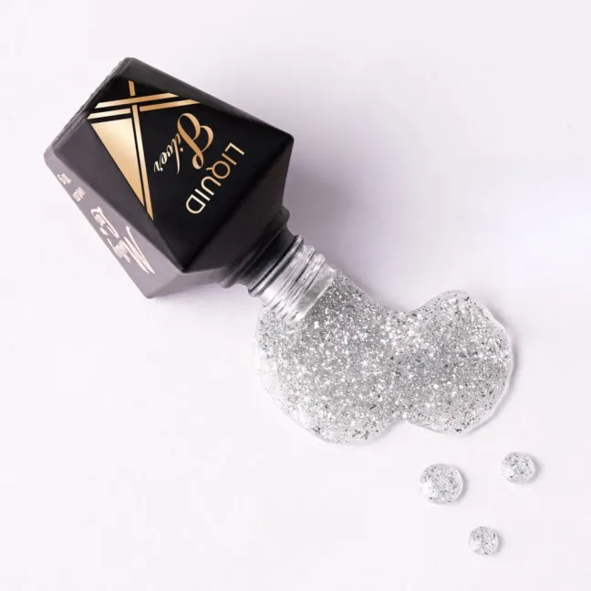 Finish senza dispersione LIQUID SILVER Mollylac Allepaznokcie 10 ml, unghie Allepaznokcie, BASI & TOP unghie.