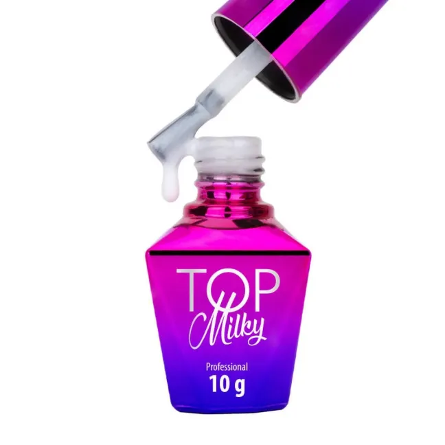 Finish senza dispersione TOP MILKY WHITE bianco lattiginoso Mollylac 10 ml, unghie Allepaznokcie, BASI & TOP unghie.