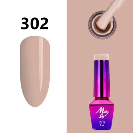 Semipermanente Mollylac SKIN & MAKEUP Allepaznokcie 5 ml, unghie Allepaznokcie, SEMIPERMANENTI unghie.