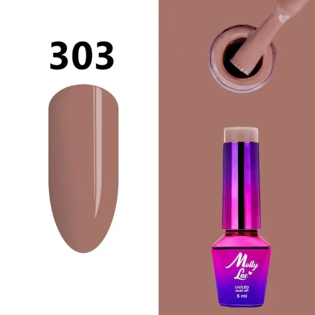 Semipermanente Mollylac SKIN & MAKEUP Allepaznokcie 5 ml, unghie Allepaznokcie, SEMIPERMANENTI unghie.