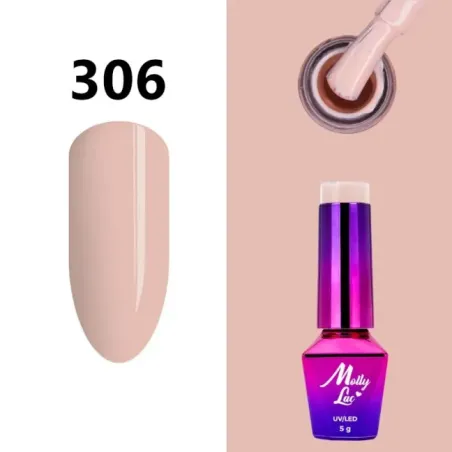 Semipermanente Mollylac SKIN & MAKEUP Allepaznokcie 5 ml, unghie Allepaznokcie, SEMIPERMANENTI unghie.