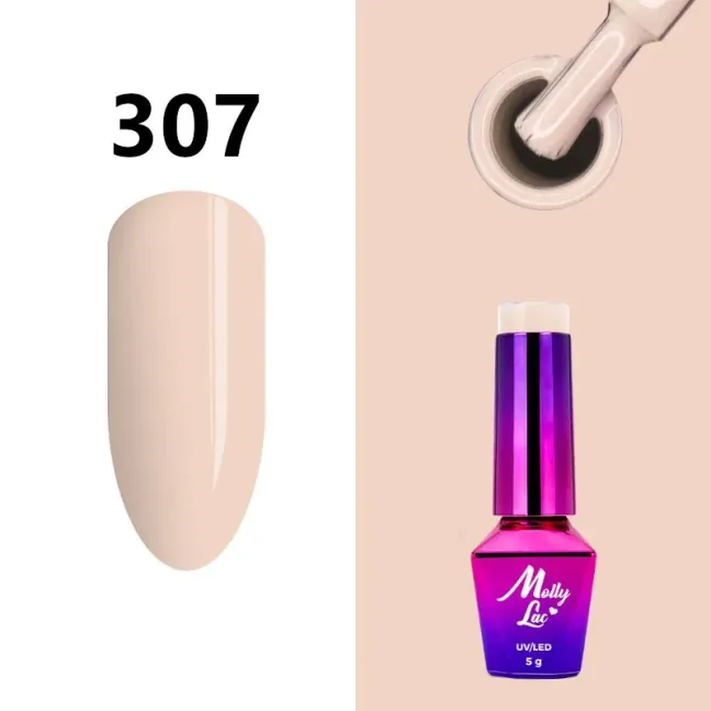 Semipermanente Mollylac SKIN & MAKEUP Allepaznokcie 5 ml, unghie Allepaznokcie, SEMIPERMANENTI unghie.