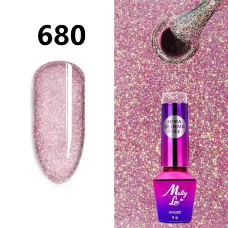 Semipermanente MOLLYLAC SHOCKING SHINE Hema/di-Hema free Allepaznokcie 5 ml, unghie Allepaznokcie, SEMIPERMANENTI unghie.
