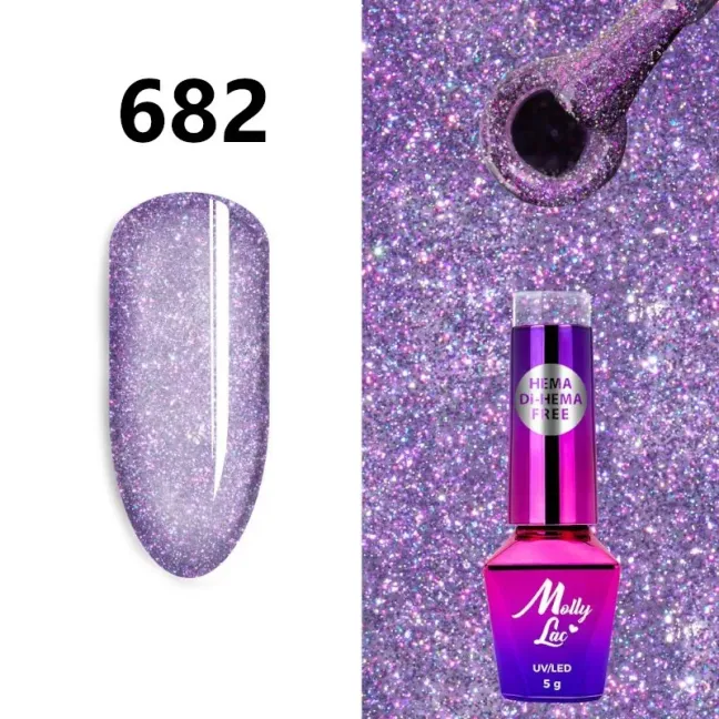 Semipermanente MOLLYLAC SHOCKING SHINE Hema/di-Hema free Allepaznokcie 5 ml, unghie Allepaznokcie, SEMIPERMANENTI unghie.