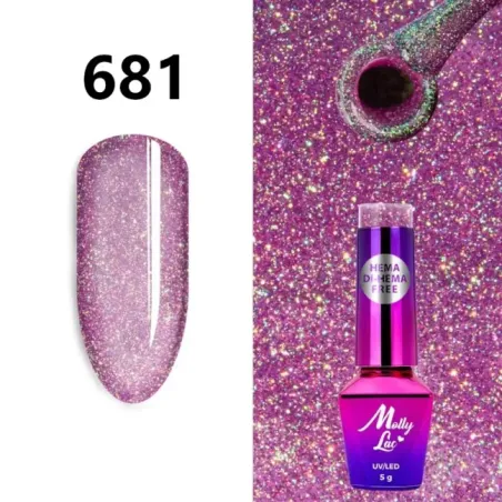 Semipermanente MOLLYLAC SHOCKING SHINE Hema/di-Hema free Allepaznokcie 5 ml, unghie Allepaznokcie, SEMIPERMANENTI unghie.
