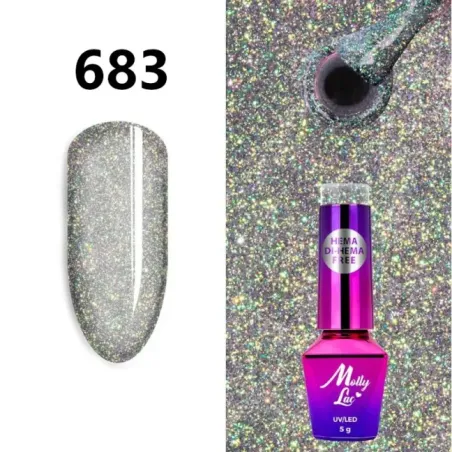 Semipermanente MOLLYLAC SHOCKING SHINE Hema/di-Hema free Allepaznokcie 5 ml, unghie Allepaznokcie, SEMIPERMANENTI unghie.