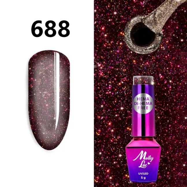 Semipermanente MOLLYLAC SHOCKING SHINE Hema/di-Hema free Allepaznokcie 5 ml, unghie Allepaznokcie, SEMIPERMANENTI unghie.