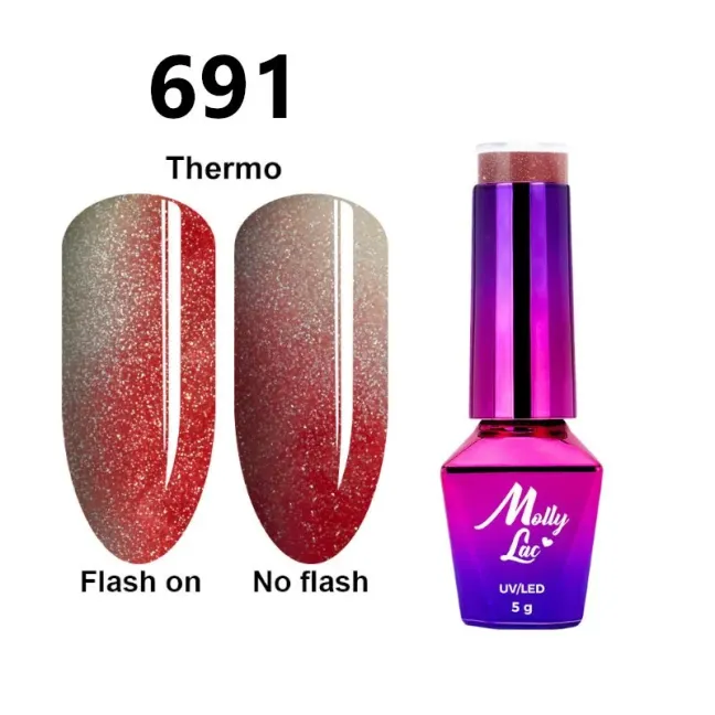 Semipermanente Mollylac FLASHING LIGHTS THERMO Allepaznokcie 5 ml, unghie Allepaznokcie, SEMIPERMANENTI unghie.