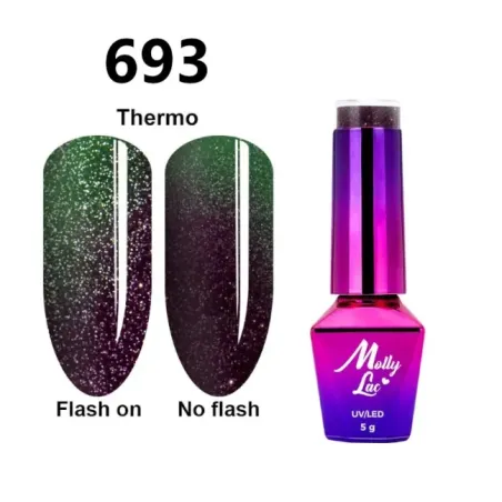 Semipermanente Mollylac FLASHING LIGHTS THERMO Allepaznokcie 5 ml, unghie Allepaznokcie, SEMIPERMANENTI unghie.