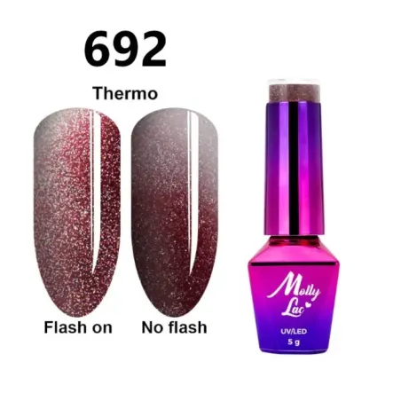 Semipermanente Mollylac FLASHING LIGHTS THERMO Allepaznokcie 5 ml, unghie Allepaznokcie, SEMIPERMANENTI unghie.