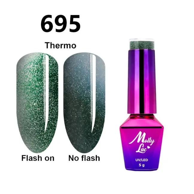 Semipermanente Mollylac FLASHING LIGHTS THERMO Allepaznokcie 5 ml, unghie Allepaznokcie, SEMIPERMANENTI unghie.