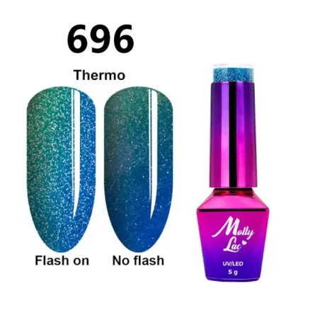 Semipermanente Mollylac FLASHING LIGHTS THERMO Allepaznokcie 5 ml, unghie Allepaznokcie, SEMIPERMANENTI unghie.
