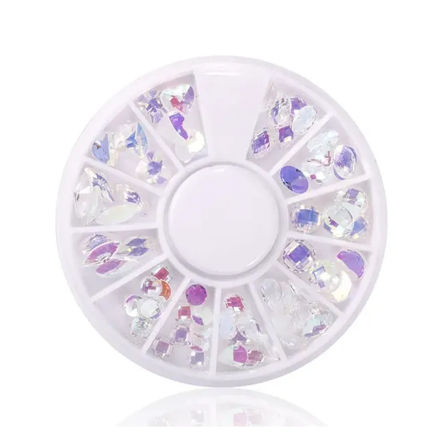 Ruota 100 Swarosky gioiello boreali, 6 design, 100 pz, unghie Altro, RUOTE unghie.