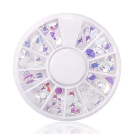 Ruota 100 Swarosky gioiello boreali, 6 design, 100 pz, unghie Altro, RUOTE unghie.
