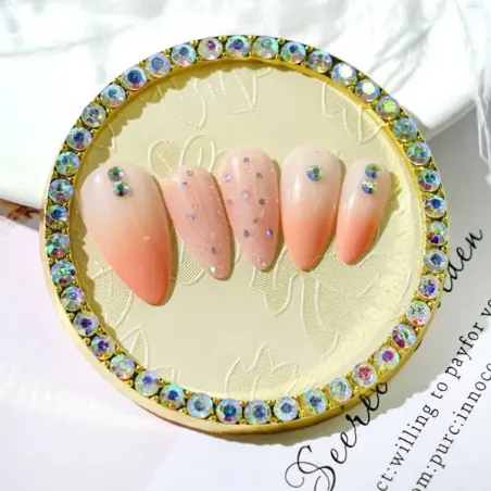 Cornice espositore tip rotondo decorativo rosa con brillanti, unghie Altro, OUTLET unghie.