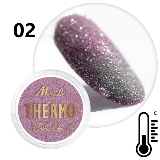 Pigmento polvere glitter THERMO FLASHING Mollylac 0.5 gr, unghie Allepaznokcie, GLITTER - POLVERI - PIGMENTI unghie.
