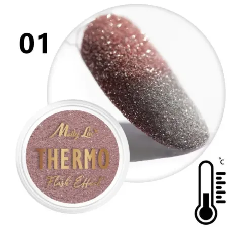 Pigmento polvere glitter THERMO FLASHING Mollylac 0.5 gr, unghie Allepaznokcie, GLITTER - POLVERI - PIGMENTI unghie.