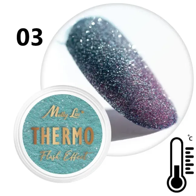 Pigmento polvere glitter THERMO FLASHING Mollylac 0.5 gr, unghie Allepaznokcie, GLITTER - POLVERI - PIGMENTI unghie.