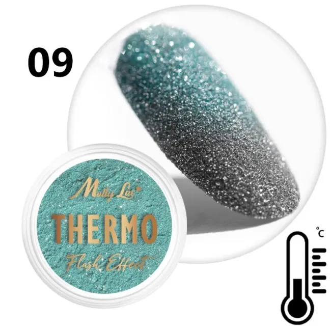 Pigmento polvere glitter THERMO FLASHING Mollylac 0.5 gr, unghie Allepaznokcie, GLITTER - POLVERI - PIGMENTI unghie.