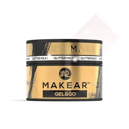 Gel costruttore GEL&GO GLITTER MILKY Makear 50 gr, unghie Makear, GEL COSTRUTTORI unghie.