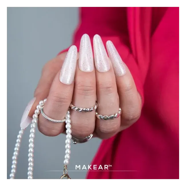 Gel costruttore GEL&GO GLITTER MILKY Makear 50 gr, unghie Makear, GEL COSTRUTTORI unghie.