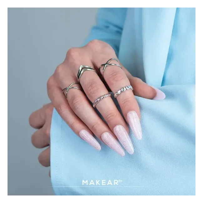 Gel costruttore GEL&GO GLITTER ICE PINK Makear 50 gr, unghie Makear, GEL COSTRUTTORI unghie.