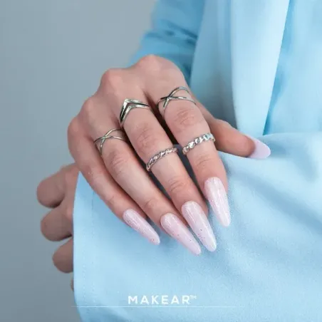 Gel costruttore GEL&GO GLITTER ICE PINK Makear 50 gr, unghie Makear, GEL COSTRUTTORI unghie.