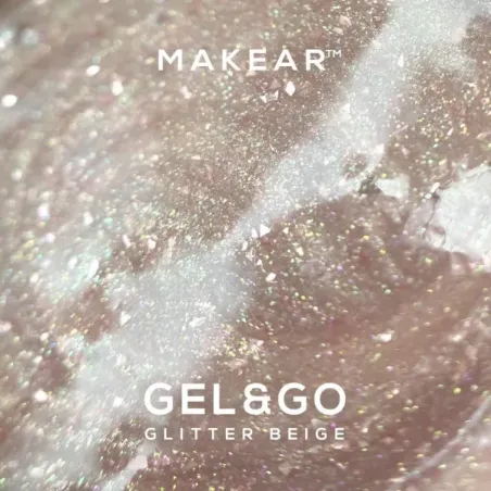Gel costruttore GEL&GO GLITTER BEIGE Makear 50 gr, unghie Makear, GEL COSTRUTTORI unghie.