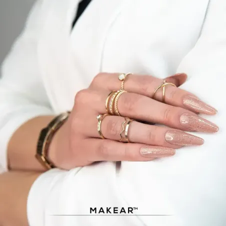 Gel costruttore GEL&GO GLITTER DARK ROSE Makear 50 gr, unghie Makear, GEL COSTRUTTORI unghie.