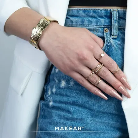 Gel costruttore GEL&GO GLITTER DARK ROSE Makear 50 gr, unghie Makear, GEL COSTRUTTORI unghie.