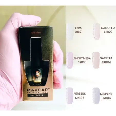 Base ibrida glitter RUBBER SPARKLING LYRA Makear 8 ml, unghie Makear, BASI & TOP unghie.