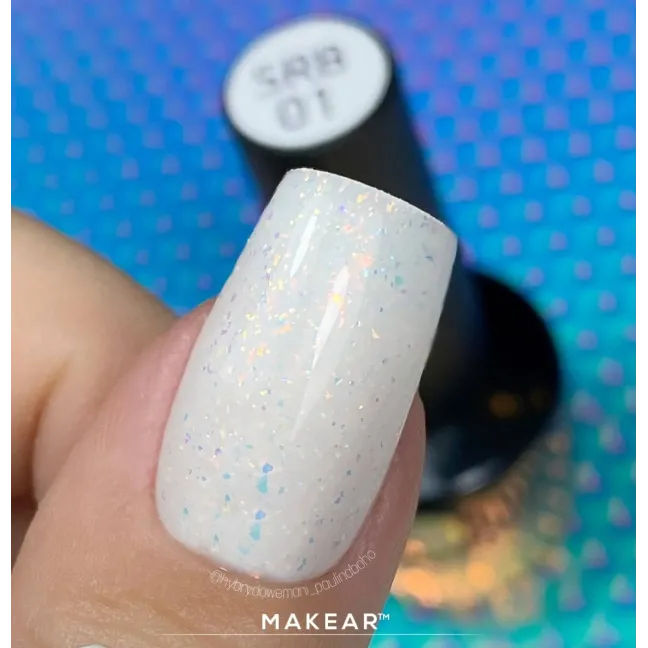 Base ibrida glitter RUBBER SPARKLING LYRA Makear 8 ml, unghie Makear, BASI & TOP unghie.