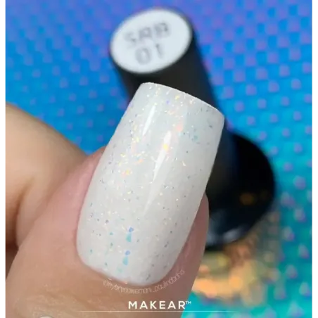 Base ibrida glitter RUBBER SPARKLING LYRA Makear 8 ml, unghie Makear, BASI & TOP unghie.